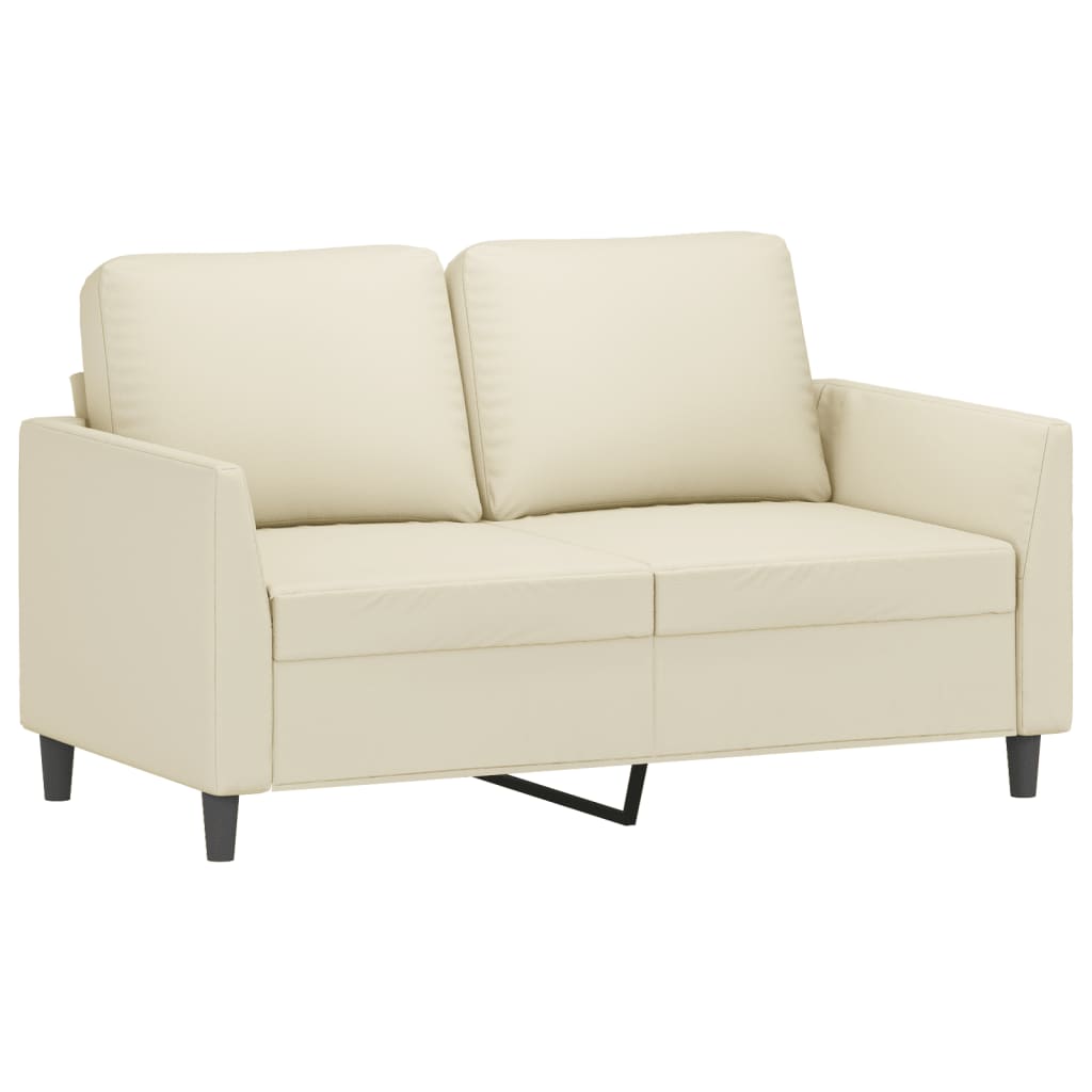Sofá de 2 plazas | sofá de salón | sofá de descanso de cuero sintético color crema 120 cm cfw34949