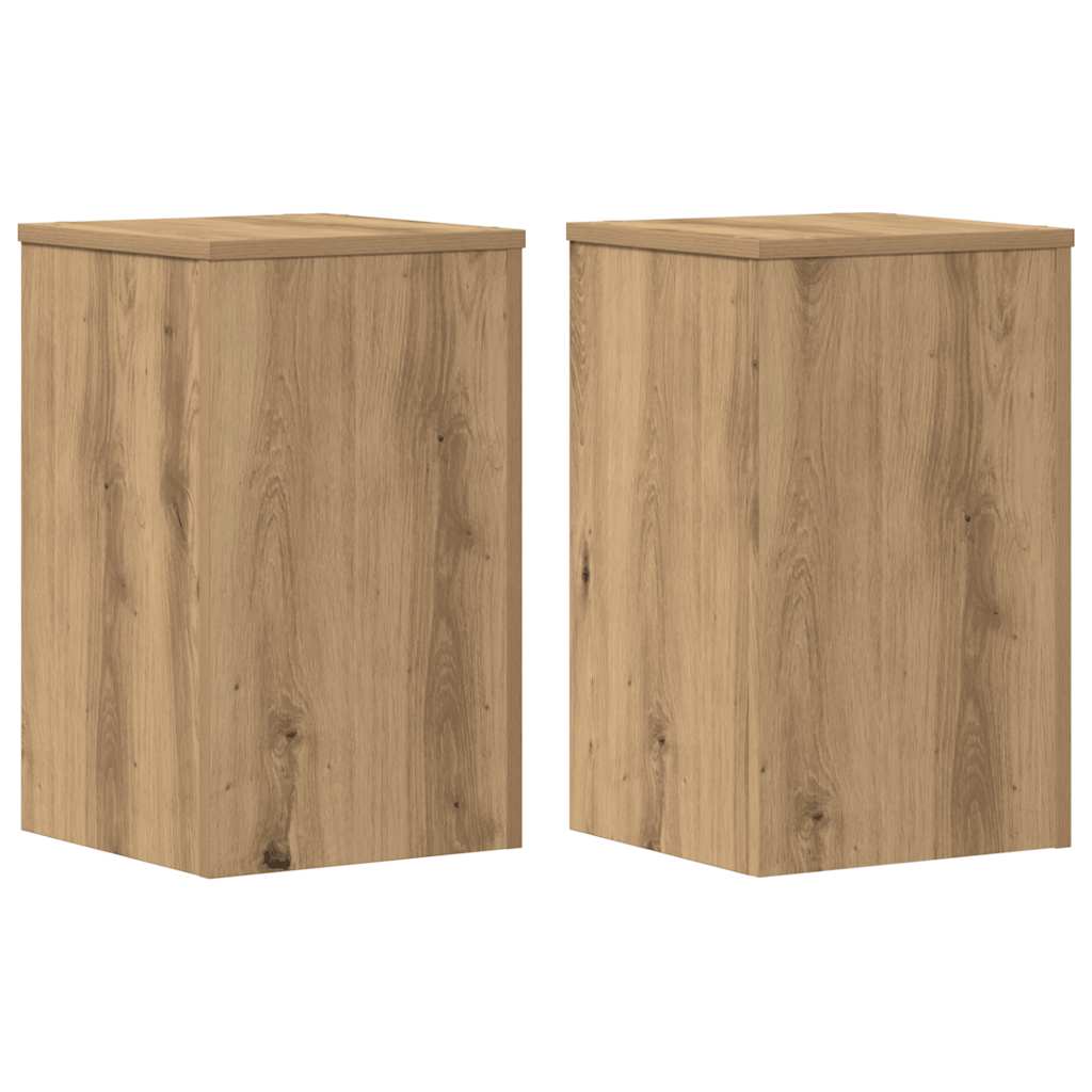 Supports pour plantes 2 pièces chêne artisanal panneau de bois - 2