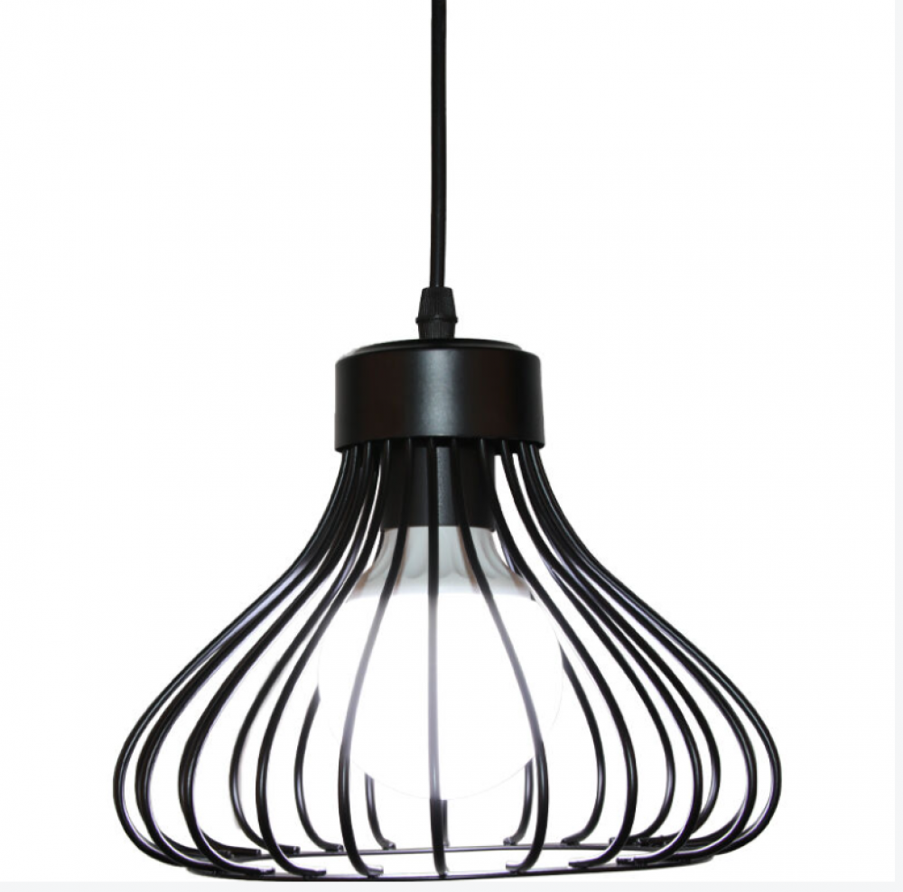 Lampa Wisząca Industrialna E27 23cm Retro Żyrandol Oprawa Oświetleniowa Kawiarnia Restauracja Czarna 1SZT
