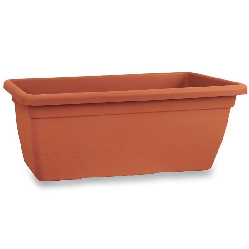 Vaso Fioriera Con Piedino Roma - Terracotta, 38x34cm, Plastica Alta Qualit&agrave;