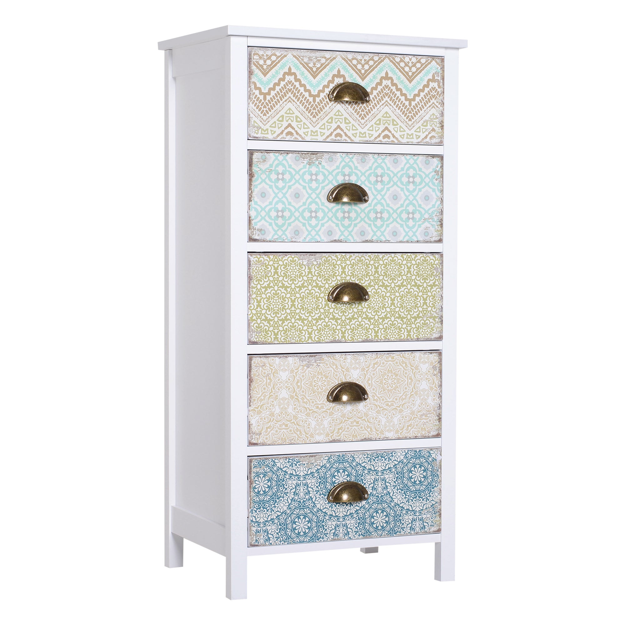 HOMCOM Cassettiera per Camera da Letto Mobiletto Multiuso con Cassetti Shabby