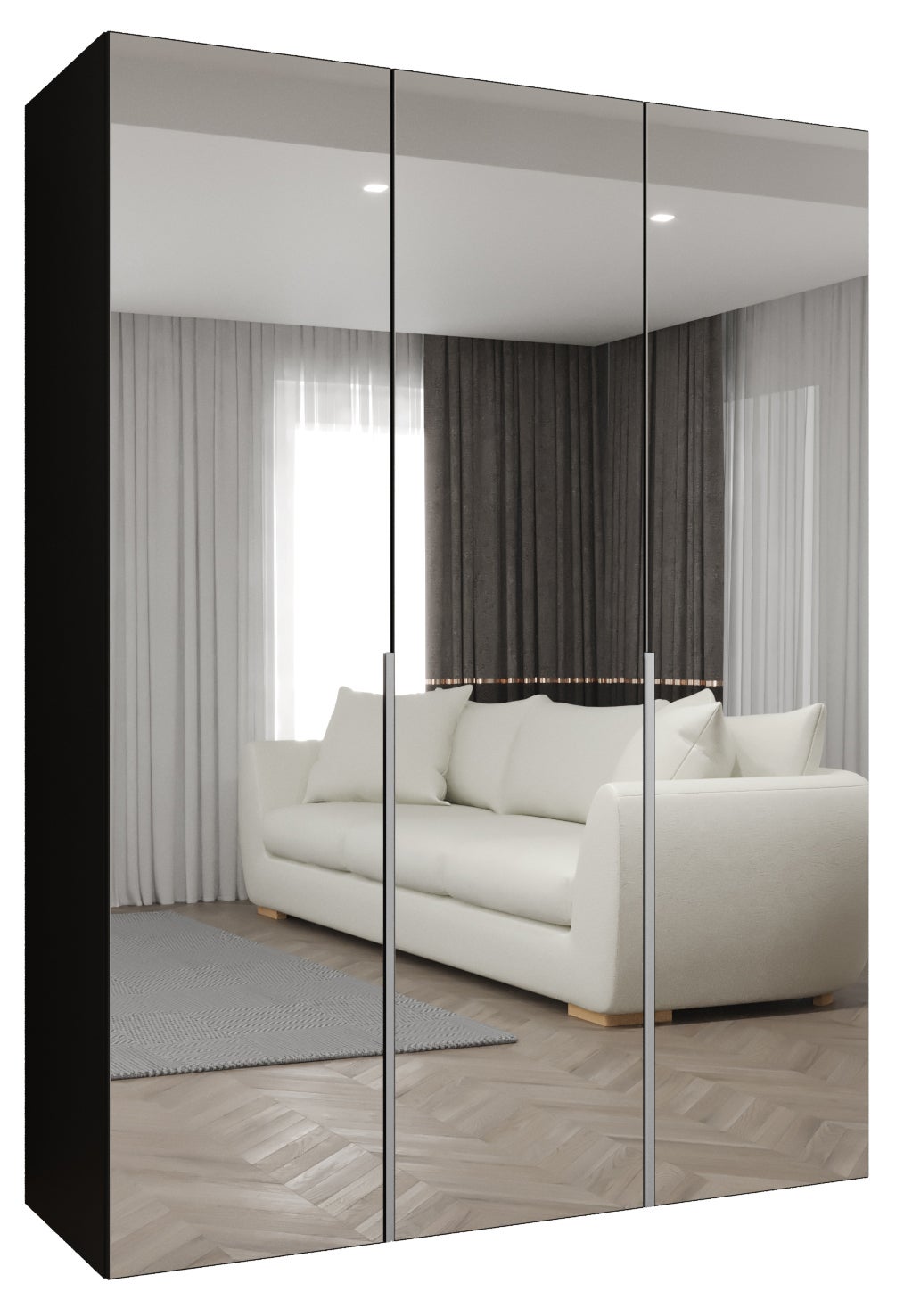 Szafa uchylna otwierana Alicante 3 150 x 52 x 202 cm czarny + u. kaszmir Abiks Meble