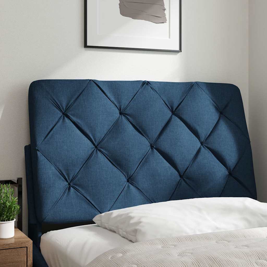Cadre De Lit 160x200 Cm Avec Tête De Lit - Tissu Bleu - Neuf