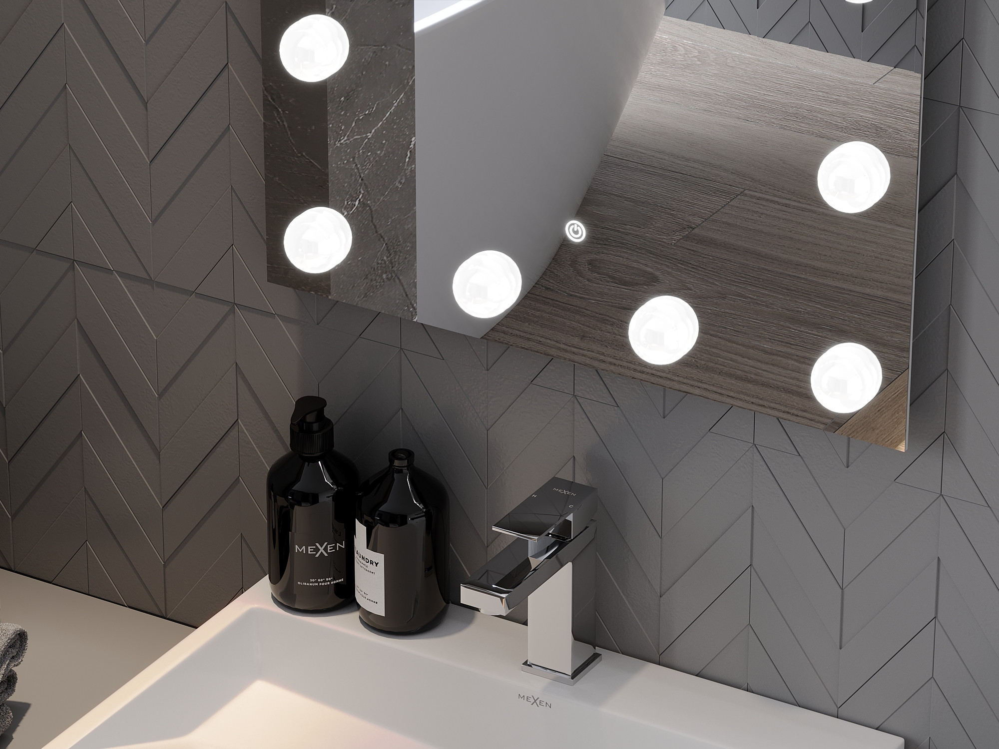 Mexen Dona lustro łazienkowe podświetlane 50 x 70 cm, LED 6000K, antypara - 9818-050-070-611-00 - 5
