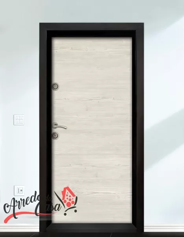Portone Blindato Moderno Con Doppia Chiusura - Riempimento Lana Minerale, Design Antracite Effetto Legno PL47 (Interna Sinistra) - Foto 4