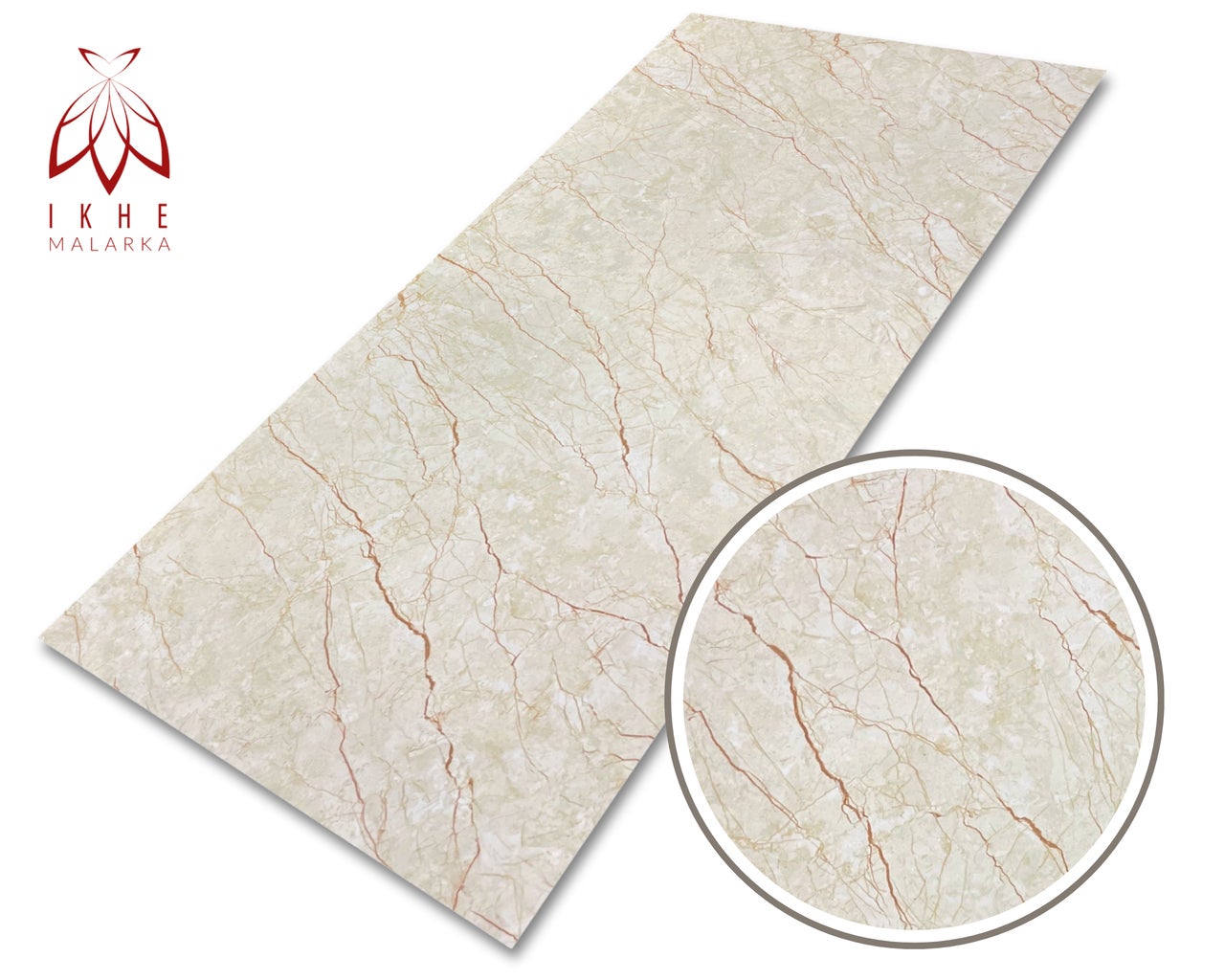 Panneau mural effet marbre – Revêtement PVC 120x60 cm | 2,5 mm | Résistant à l'eau, aux UV et à l'humidité | Alternative aux carreaux Beige01 - 2