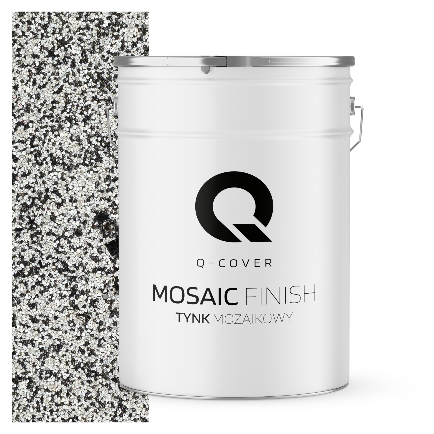 Tynk Mozaikowy Q-Cover Biało-czarny z czarną miką M24 25KG