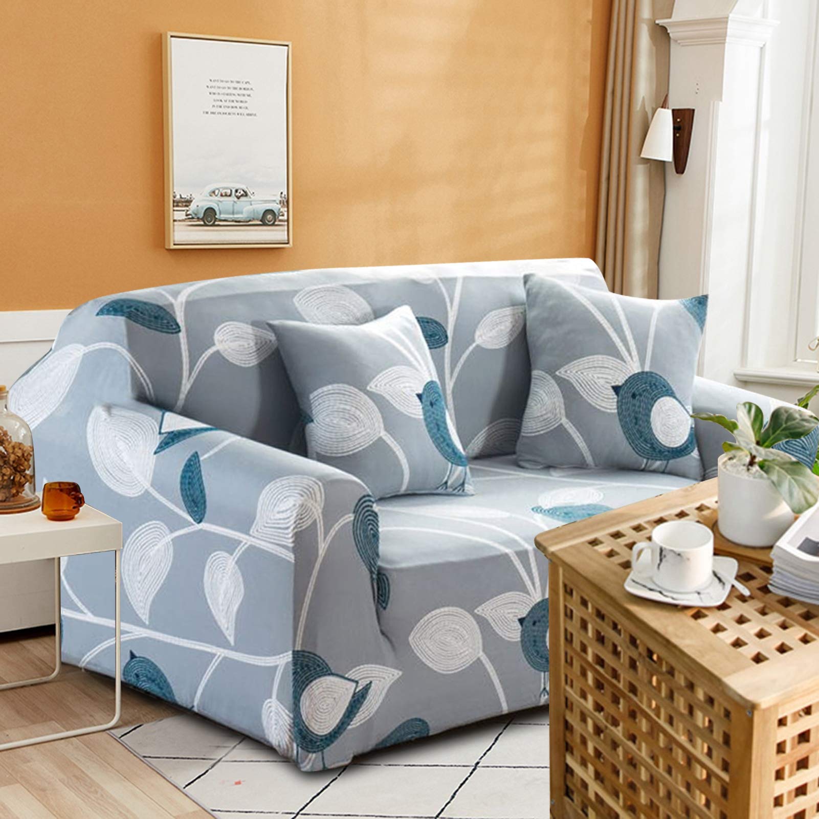 Housse de canapé élastique moderne grise pour salon (1 place 170x170cm) - 5
