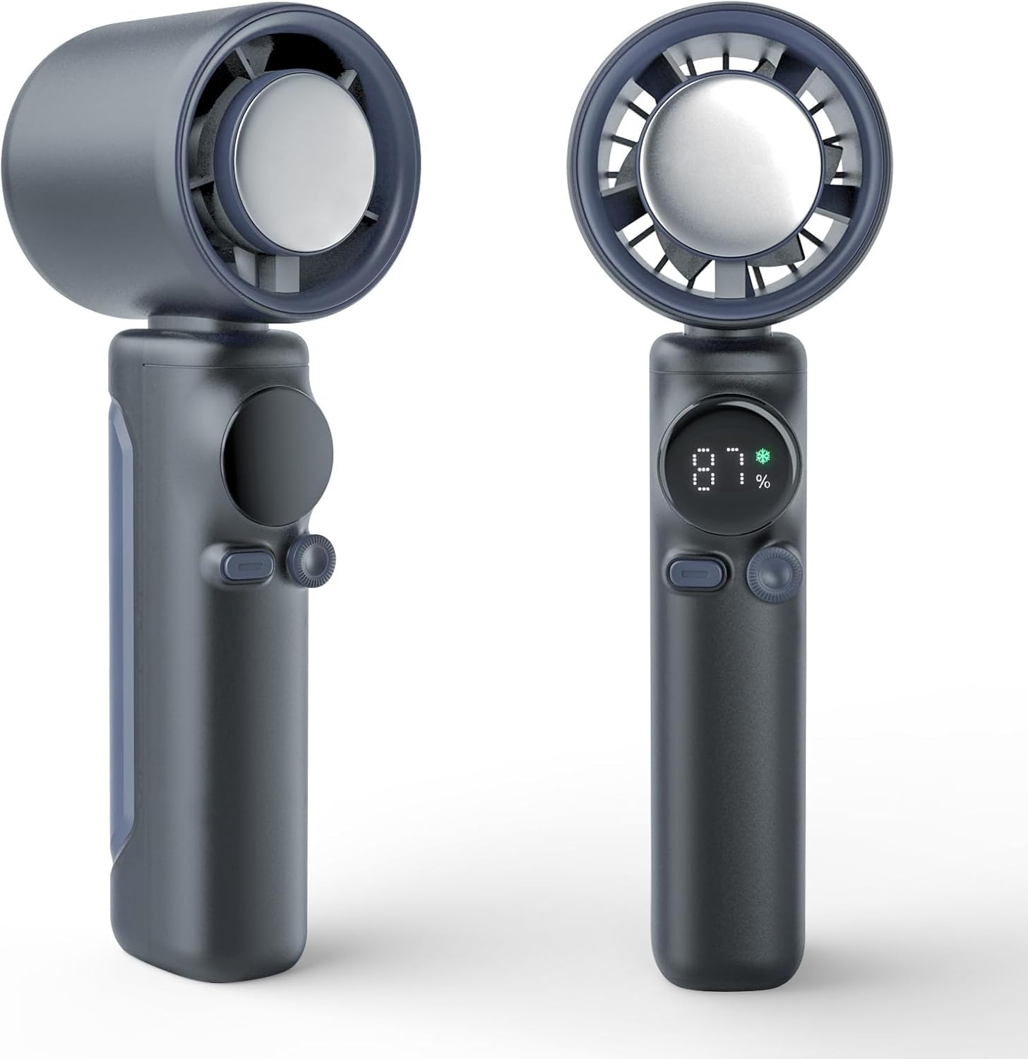 Przenośny wentylator - Mini przenośny wentylator turbo - 4000 mAh - Regulowana prędkość (1-100) - Nadaje się do podróży i na zewnątrz - Szary