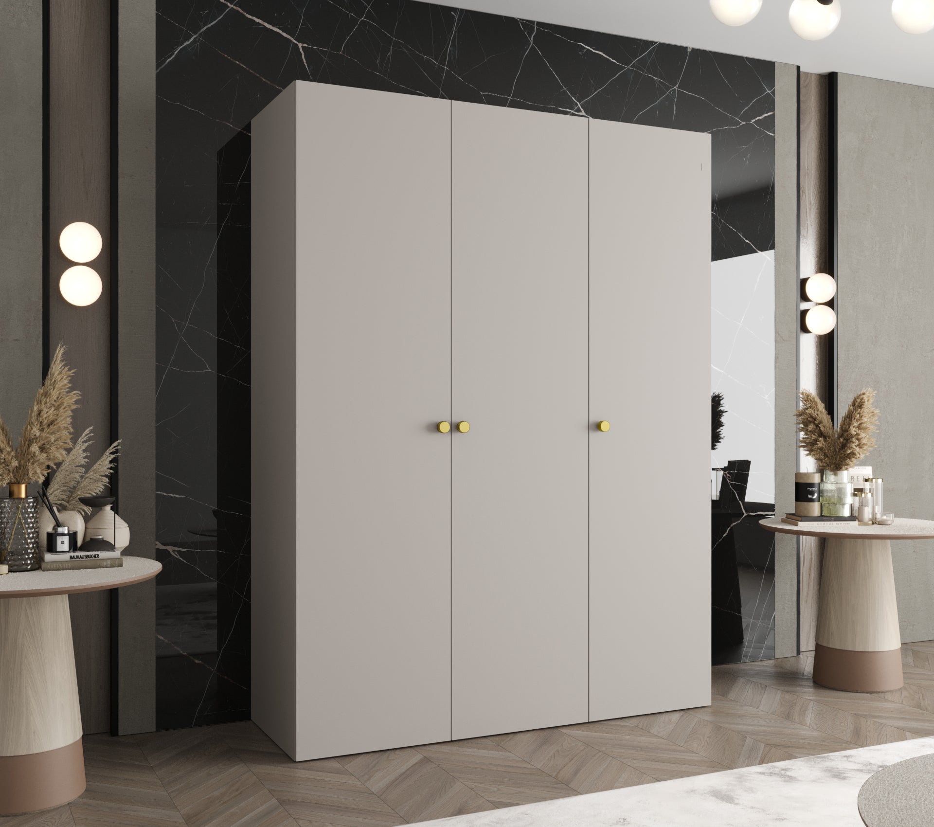 Szafa uchylna otwierana Parma 1 150 x 52 x 202 cm kaszmir + u. złoty Abiks Meble - 2