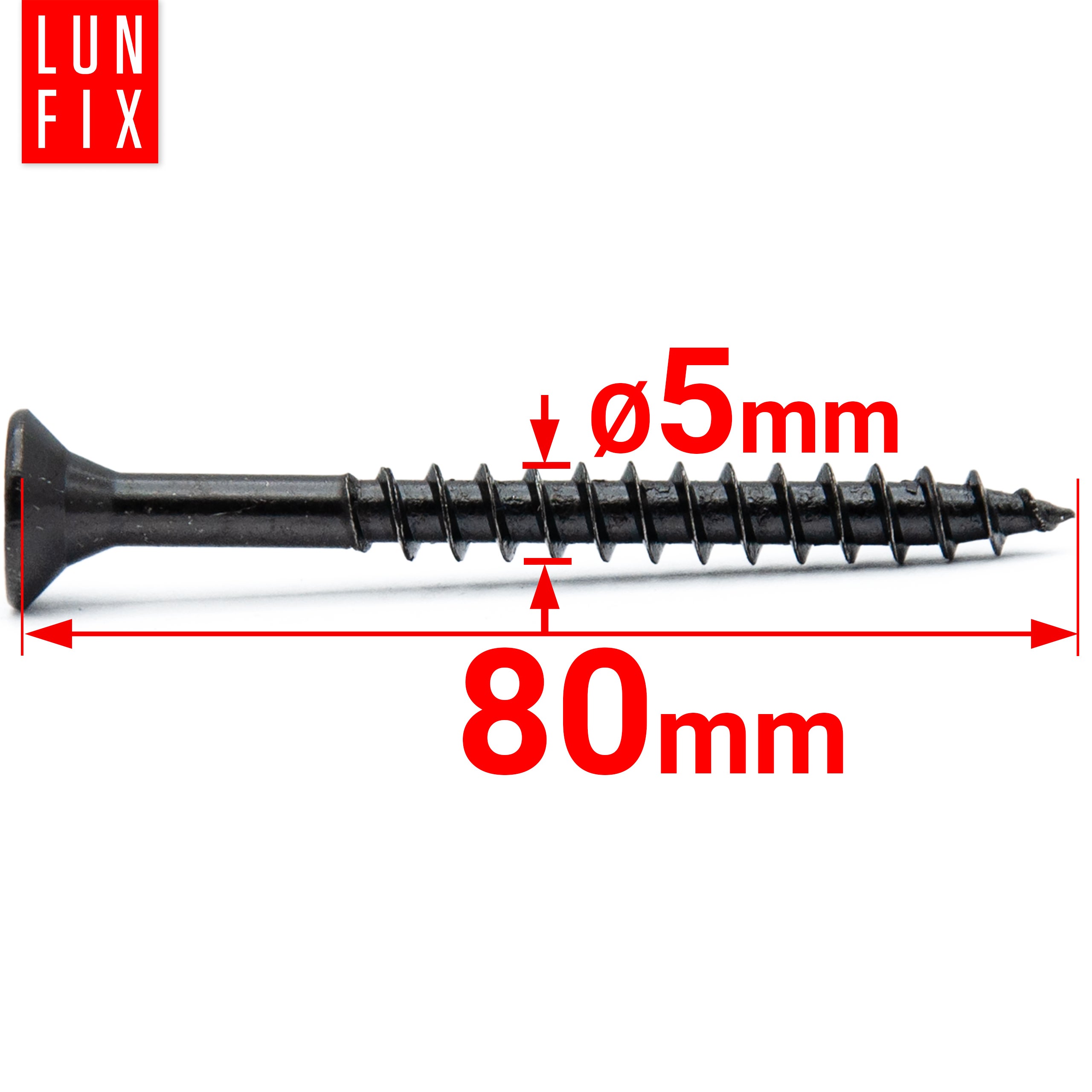 Wkręty do drewna uniwersalne czarne 5x80mm 100szt. - 2