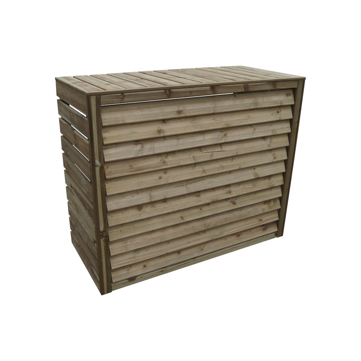 Cache Climatiseur Extérieur En Bois Massif - Housse Pare-soleil Imperméable Pour Unités Extérieures, Protection UV Et Intempéries - 2