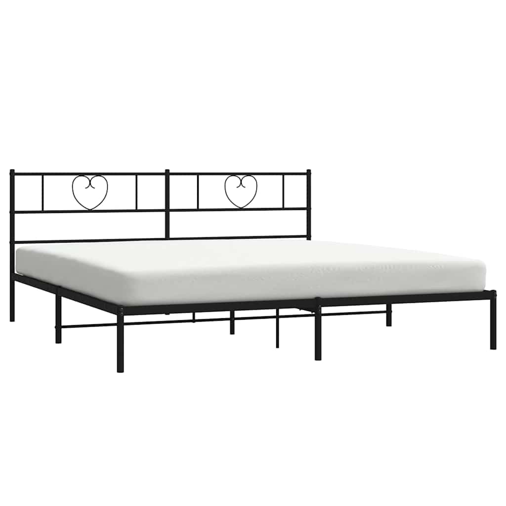 Estructura cama sin colchón con cabecero metal negro 183x213 cm vidaXL - 3