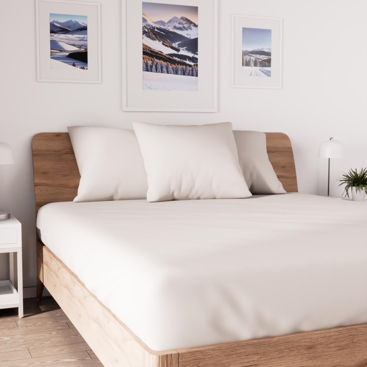 Drap housse Pétale en percale de coton 80 fils 140 x 190 x 30 cm