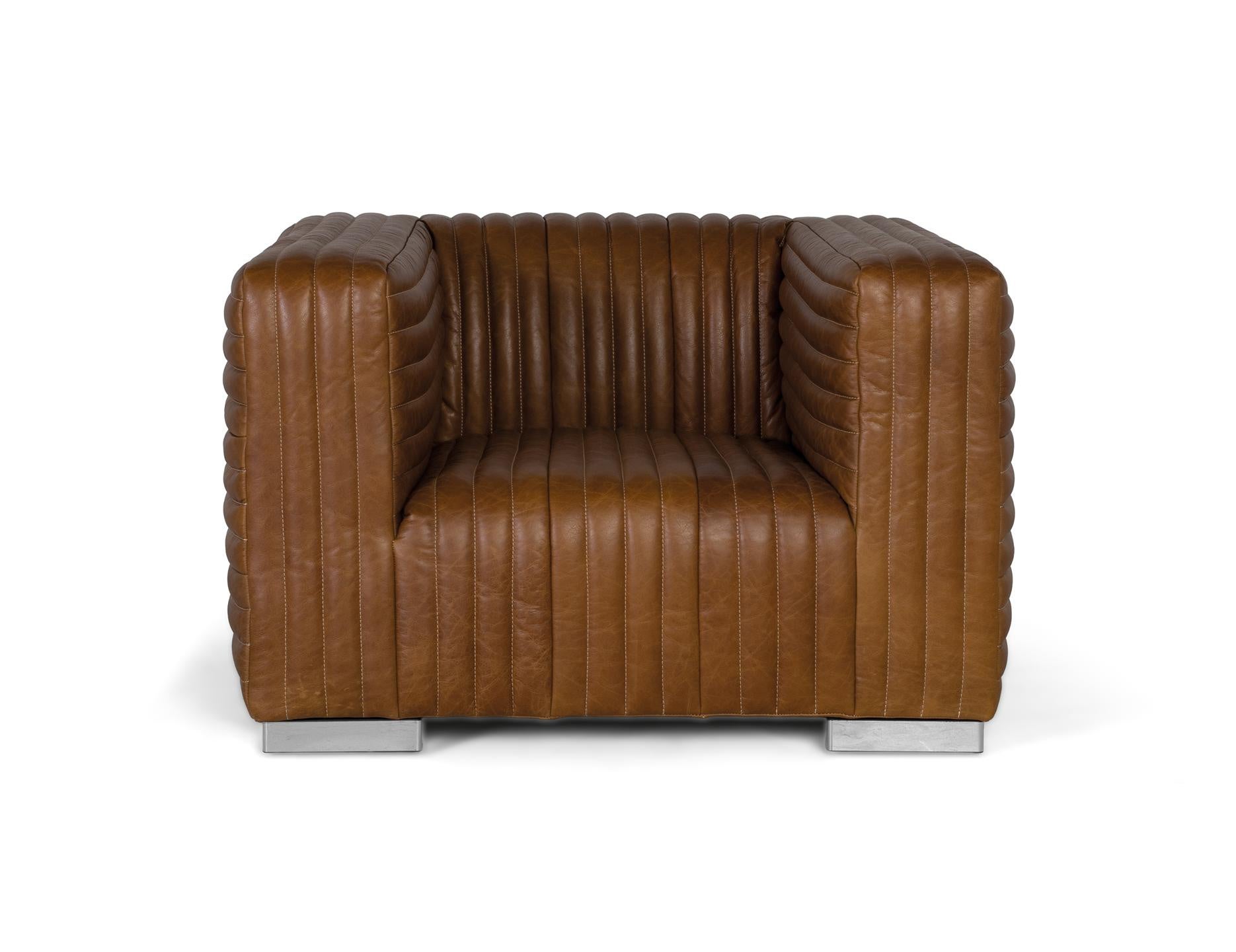 Fotel skórzany 103 cm w stylu nowoczesnym i współczesnym - 67x103x98 GYC
