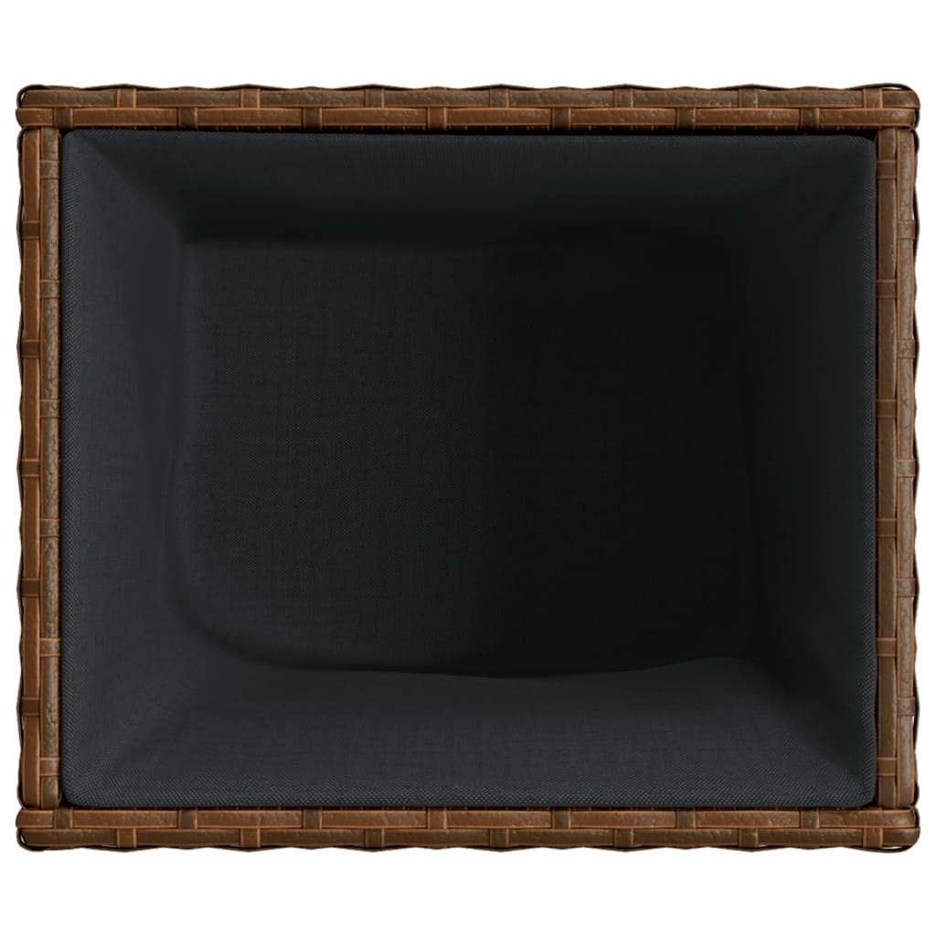 Jardinière bac lit surélevé plantes fleurs jardin terrasses lot de 2 36 x 30 x 32 cm résine tressée marron 02_0038946 - 6