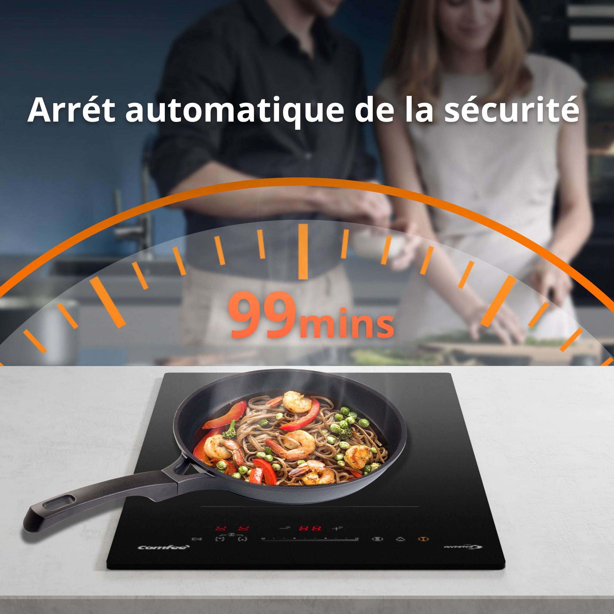 Domino Induction Plaque à Induction encastrable COMFEE 2 Foyers avec Zone Flexible 3500W CIH351D215K1 - 11