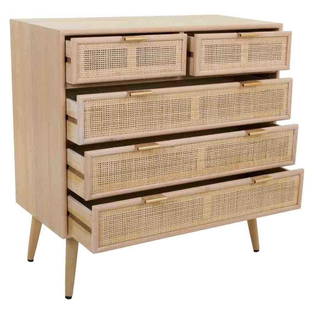 Commode en bois et grille marron 80x39.5x81h - 4