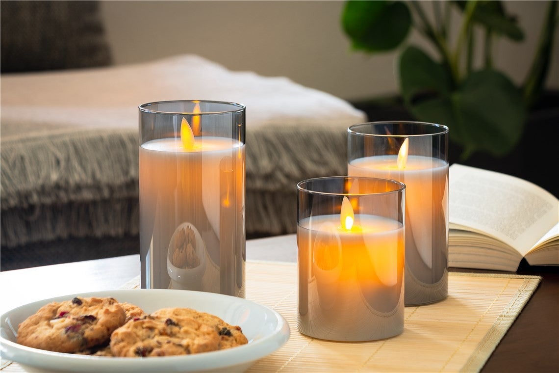 Candele LED Con Vera Cera Tremolanti - 3 Pezzi Con Telecomando E Timer Dimmerabile - Sicure E Decorative Per Casa E Feste