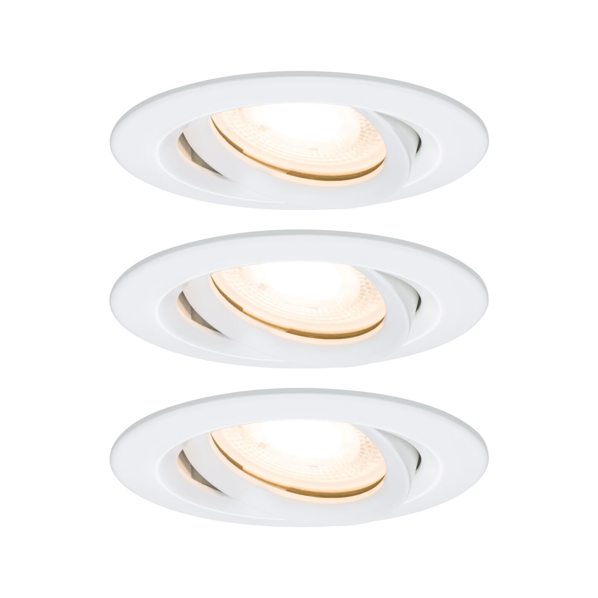 Spot encastré LED Nova Plus Kit de 3 orientable IP65 rond 93mm 30° GU10 3x7W 3x460lm 230V gradable 2700K Blanc dépoli - 2