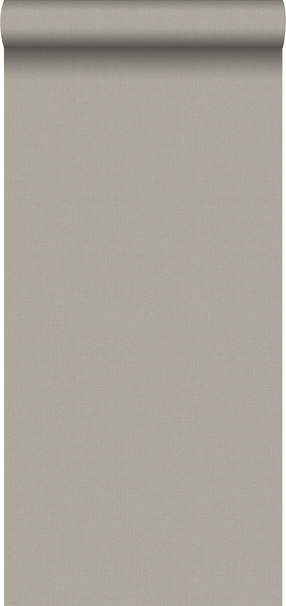 Papel pintado liso efecto lino gris pardo - 53 cm x 10,05 m - estahome