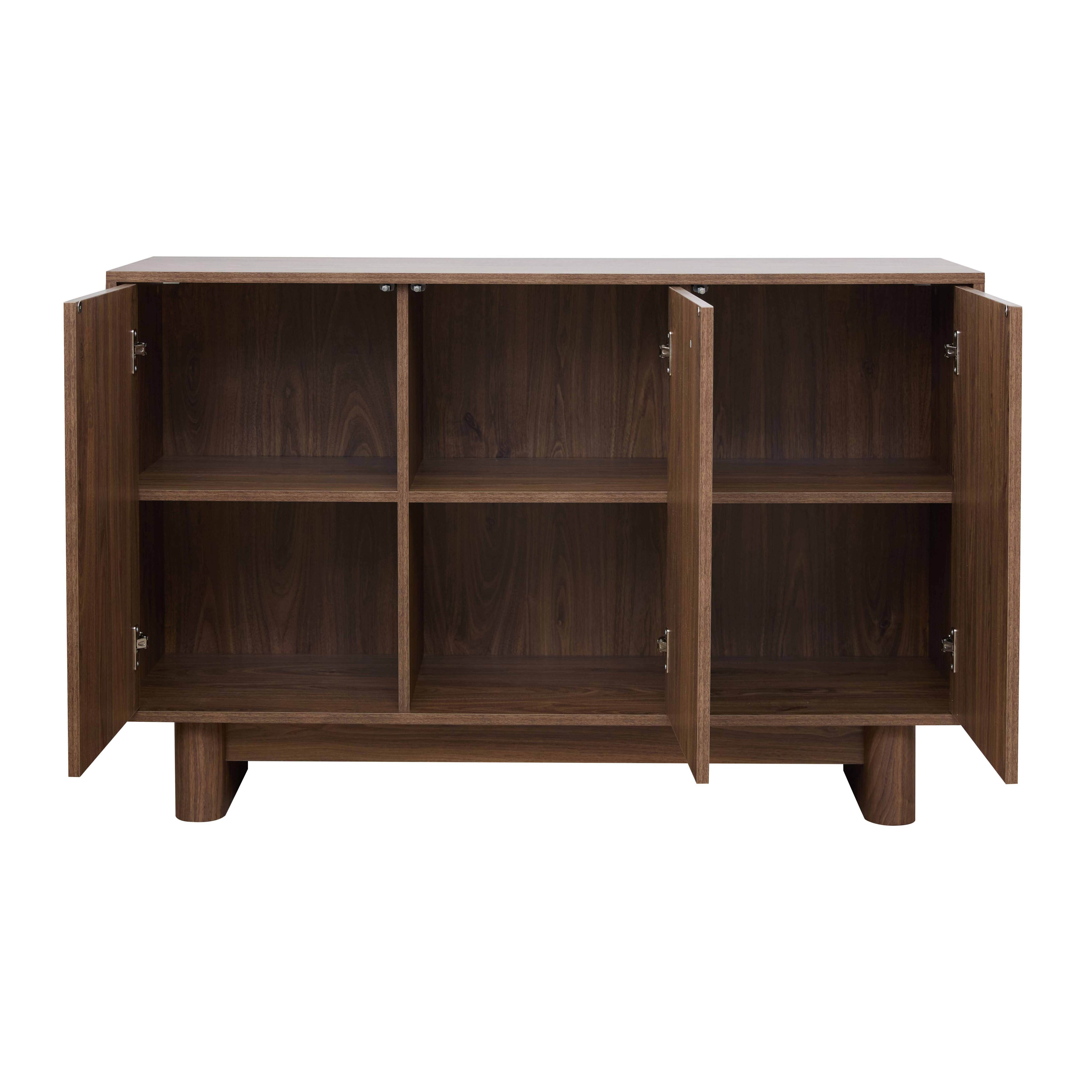 Buffet 3 portes 120 cm scandinave bois foncé - 3
