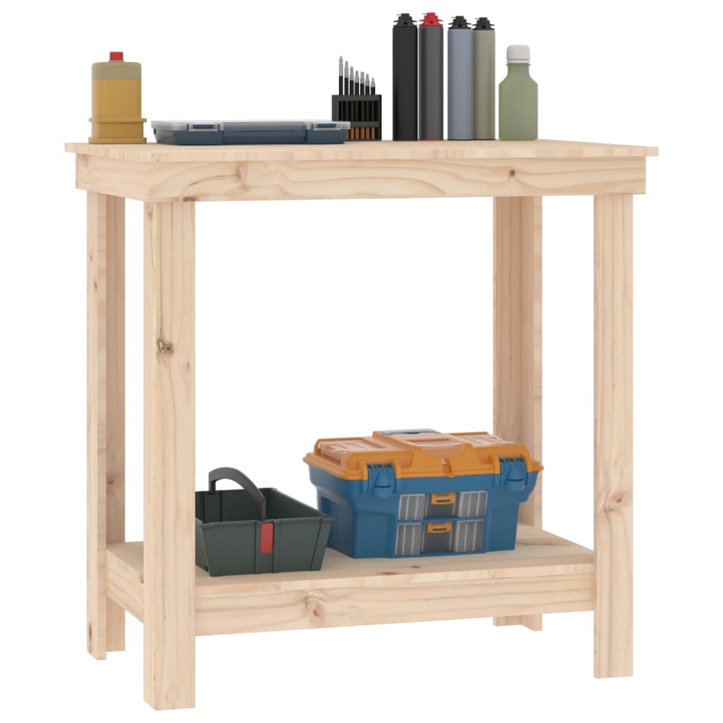 Banc de travail 80x50x80 cm Bois de pin massif vidaXL - 4