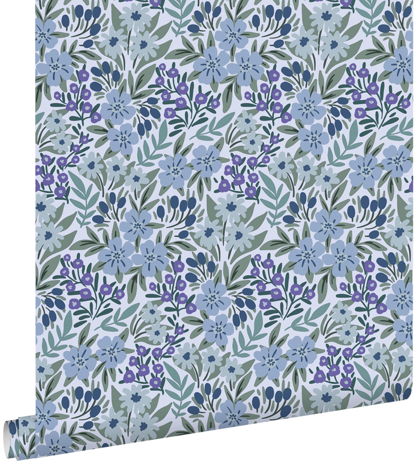 Tapeta kwiaty niebieskim - 50 x 900 cm - ESTAHOME