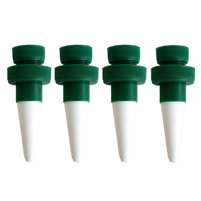 Eusbon Lot De 4 Piquets D’Arrosage Automatique En Terre Cuite – 400 Ml, Avec Bouchons Liège – Pour Plantes