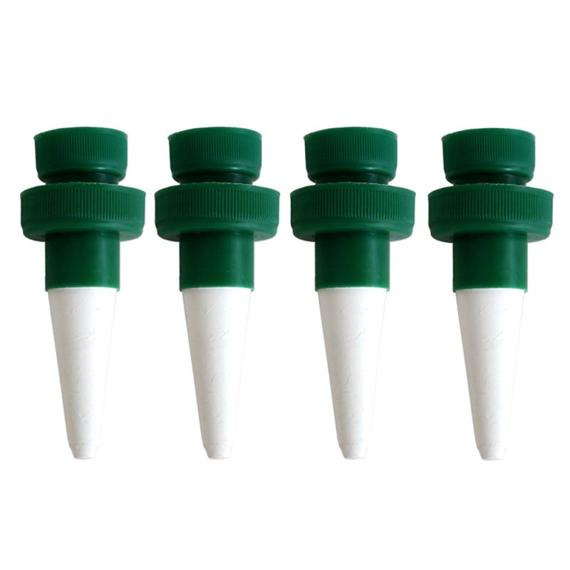 Eusbon Lot De 4 Piquets D’Arrosage Automatique En Terre Cuite – 400 Ml, Avec Bouchons Liège – Pour Plantes