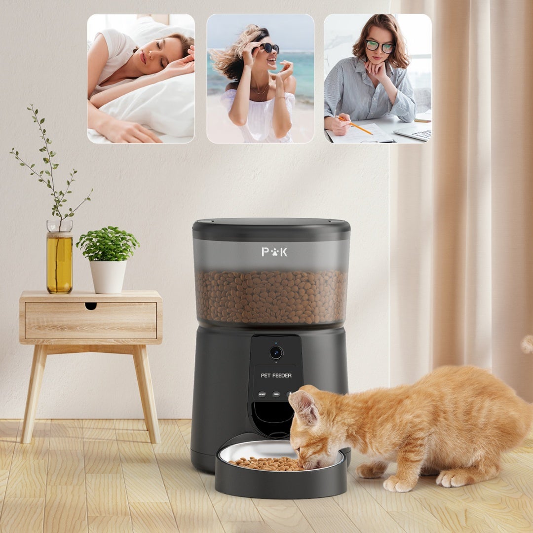 1080P WIFI 2,4 GHz Connexion,Distributeur de Croquettes 4L pour Chats/Chiens ,vision nocturne Adaptateur Secteur/Batterie,APP-contrôle - 7