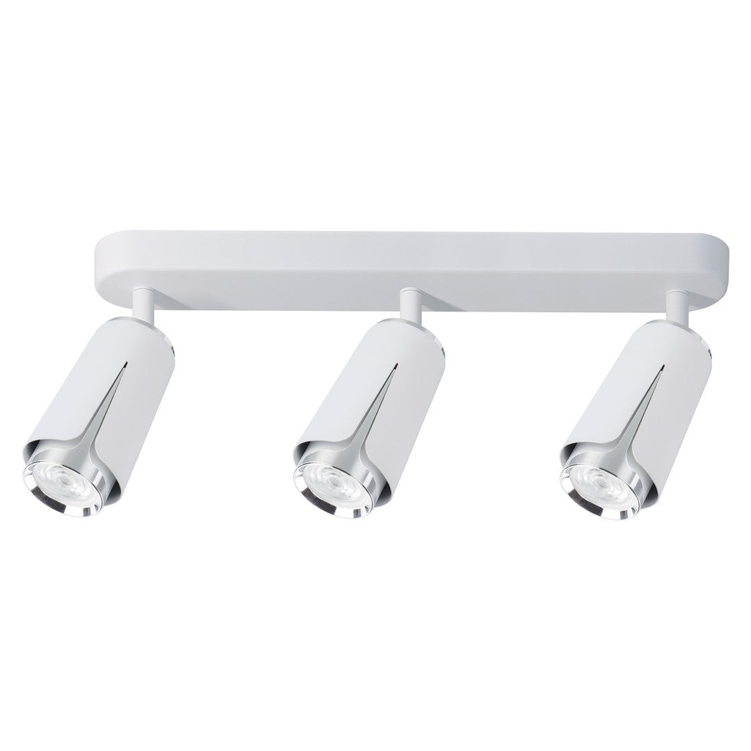 Reflektor sufitowy spot natynkowy Flower listwa biały chromowany 3xGU10x8W wym: 10 x 48,3 x 7 cm aluminium Milagro