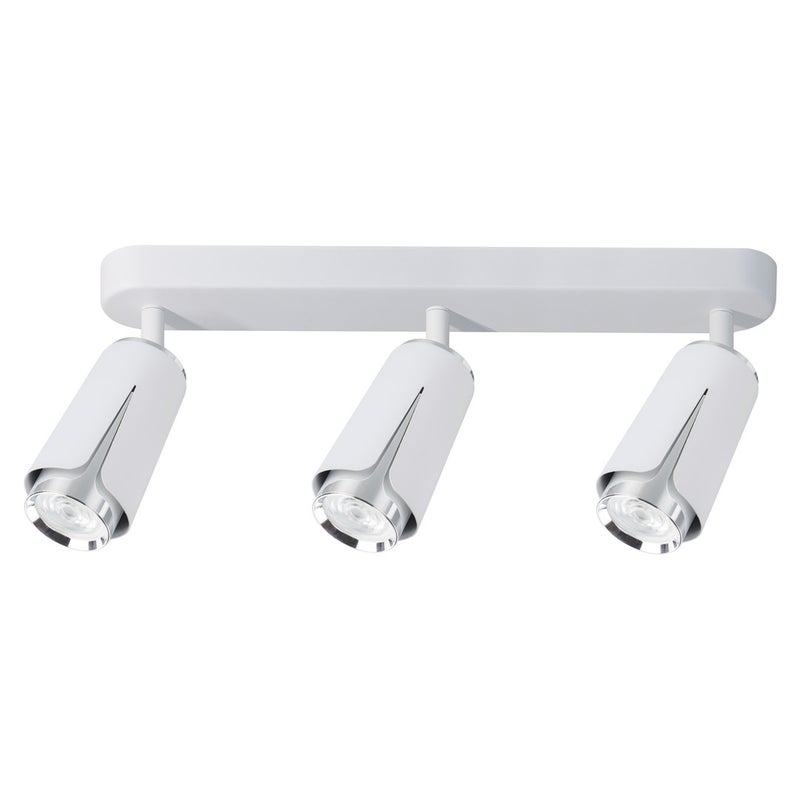 Reflektor sufitowy spot natynkowy Flower listwa biały chromowany 3xGU10x8W wym: 10 x 48,3 x 7 cm aluminium Milagro