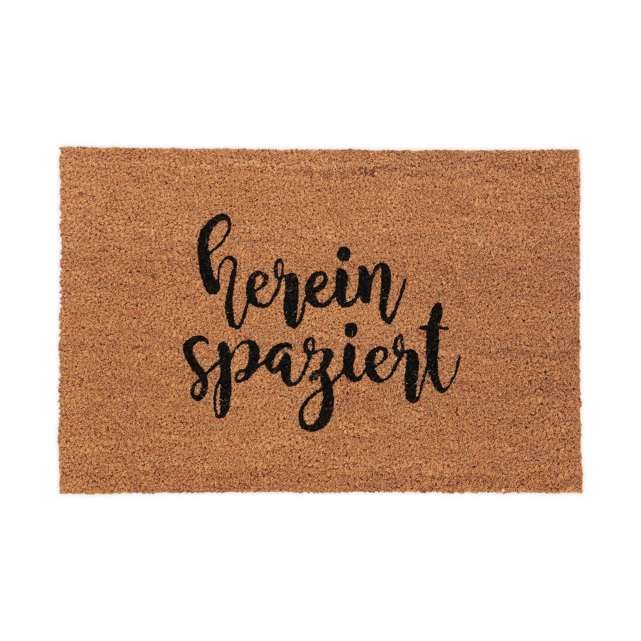 Zerbino In Fibra Di Cocco Relaxdays 60x40 Cm Con Scritta Divertente 'Be Our Guest' - Antiscivolo Per Interni Ed Esterni