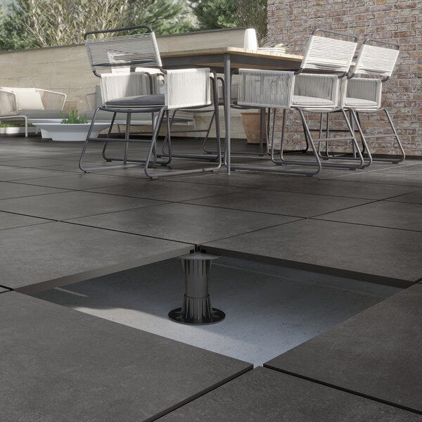 Dalle extérieur sur plots Design 2.0 antracite R11 60x60 cm - Reflex ...