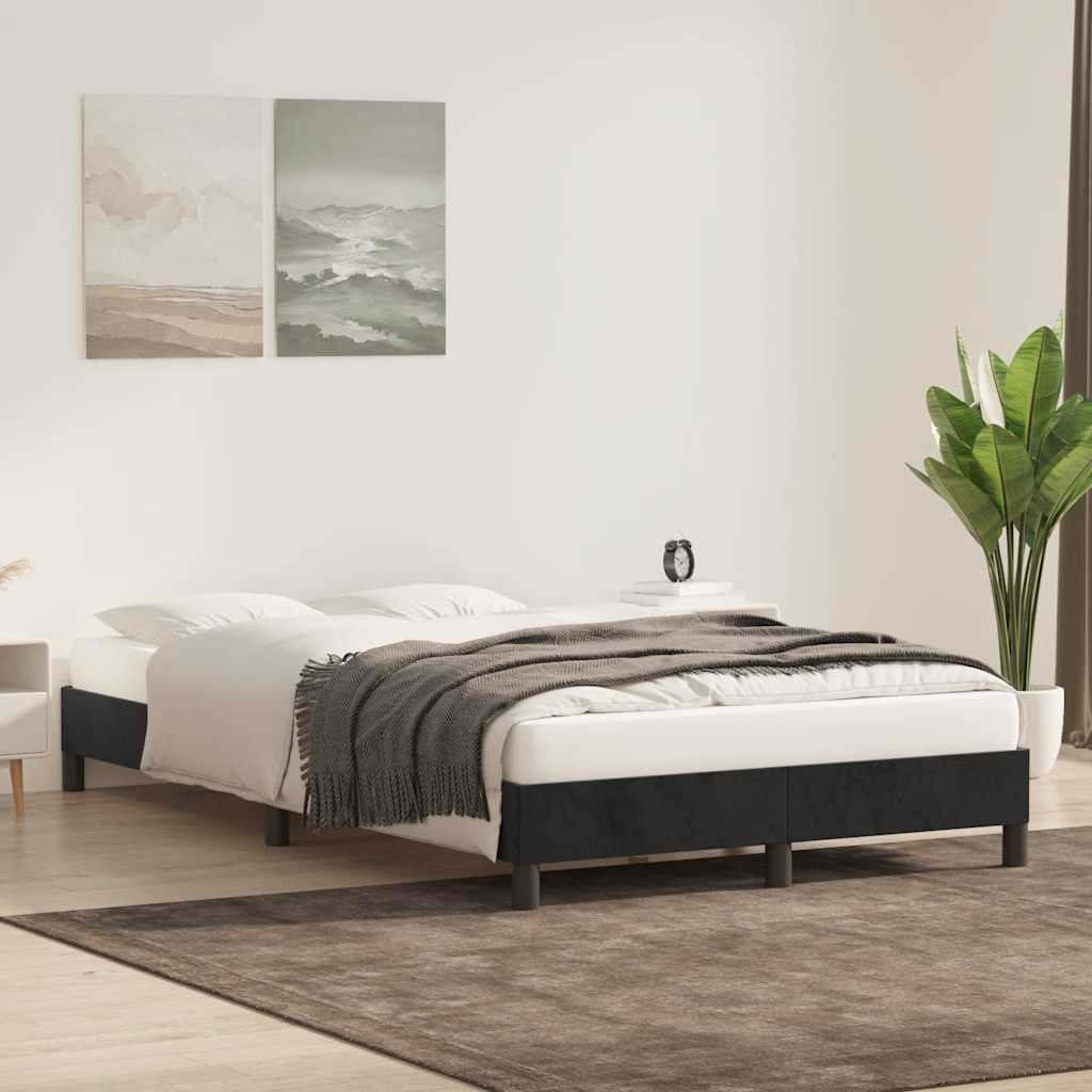 Cadre de lit sans matelas noir 120 x 210 cm velours - 3