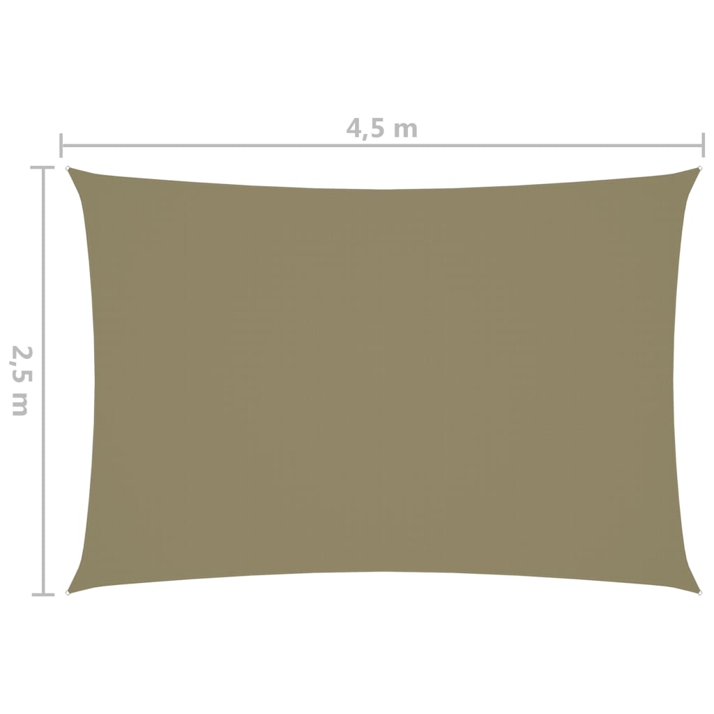 Ombrellone in tessuto vela rettangolare tessuto oxford 2,5 x 4,5 m beige 02_0009574 - 6