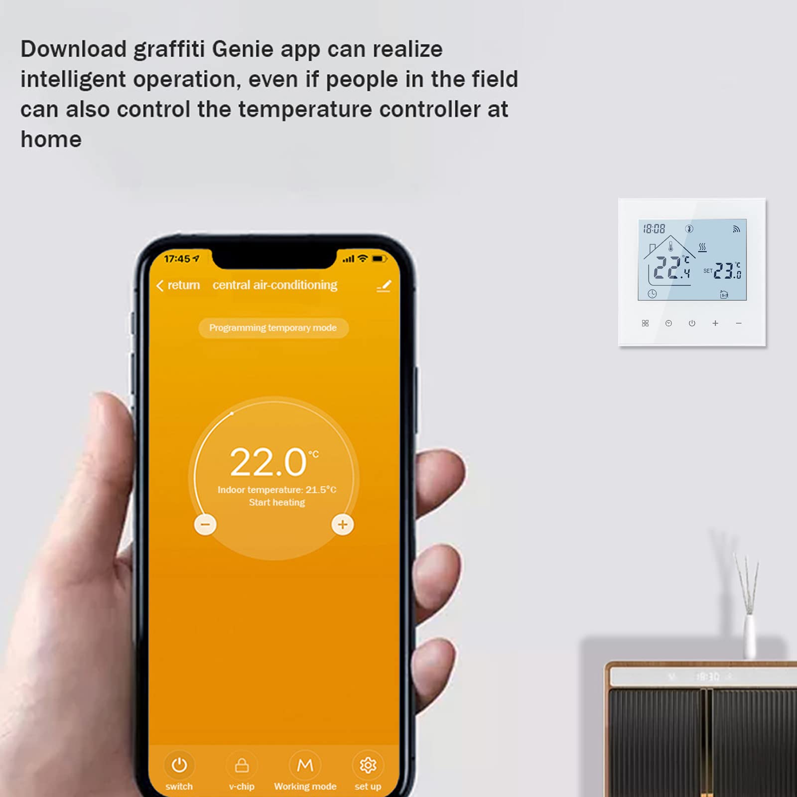 Thermostat intelligent WiFi, pour chauffage au sol, WiFi, écran LED, écran tactile, thermostat numérique, compatible avec Alexa (chauffage chaudière) - 5