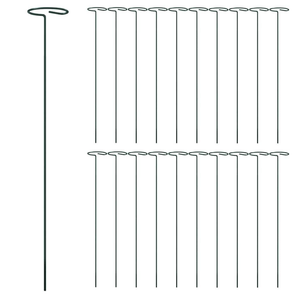 Tutores para plantas 20 unidades acero verde oscuro 40 cm - 3