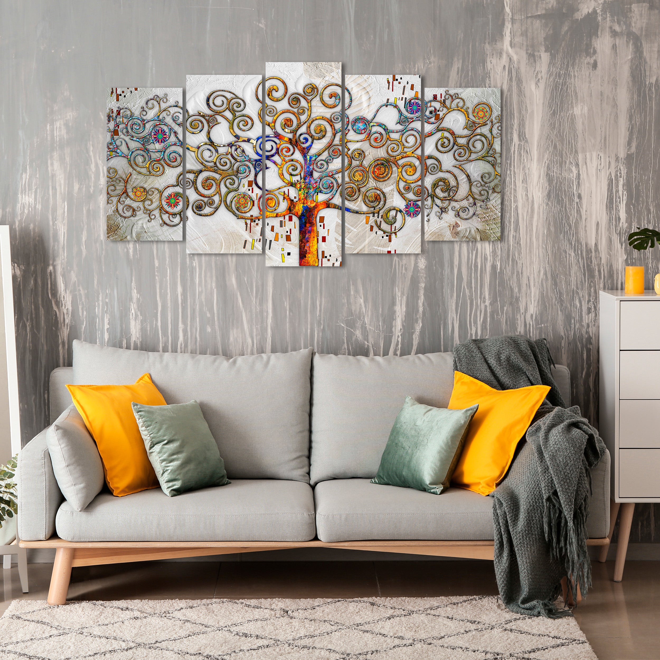 DekoArte - Impression Sur Toile Moderne | Toile Décorative Pour Le Salon Ou Le Chambre | Arbre De La Vie | 150x80cm - 6