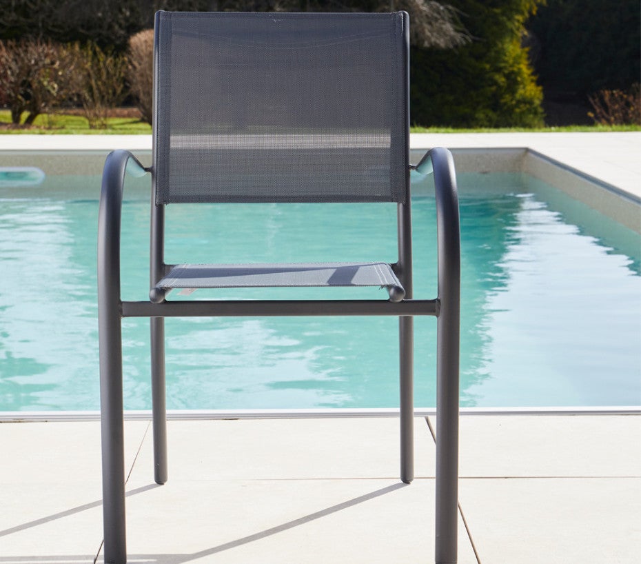 Ensemble table et chaises de jardin - 6 places - Gris Anthracite - HONFLEUR BEZIERS CHENE - 2