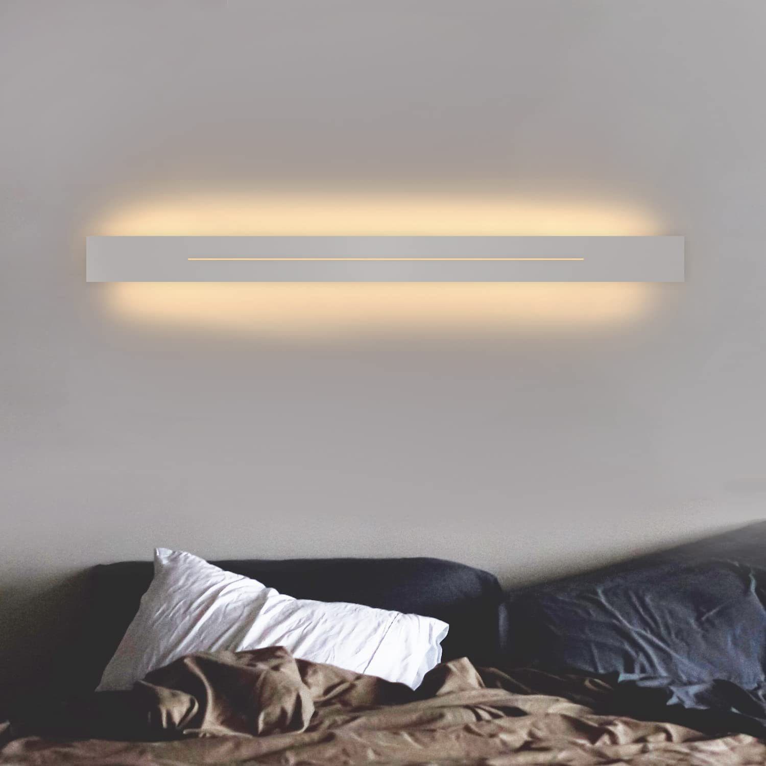 ZMH Lampa ścienna LED nowoczesna biała 60cm odpowiednia do salonu i sypialni