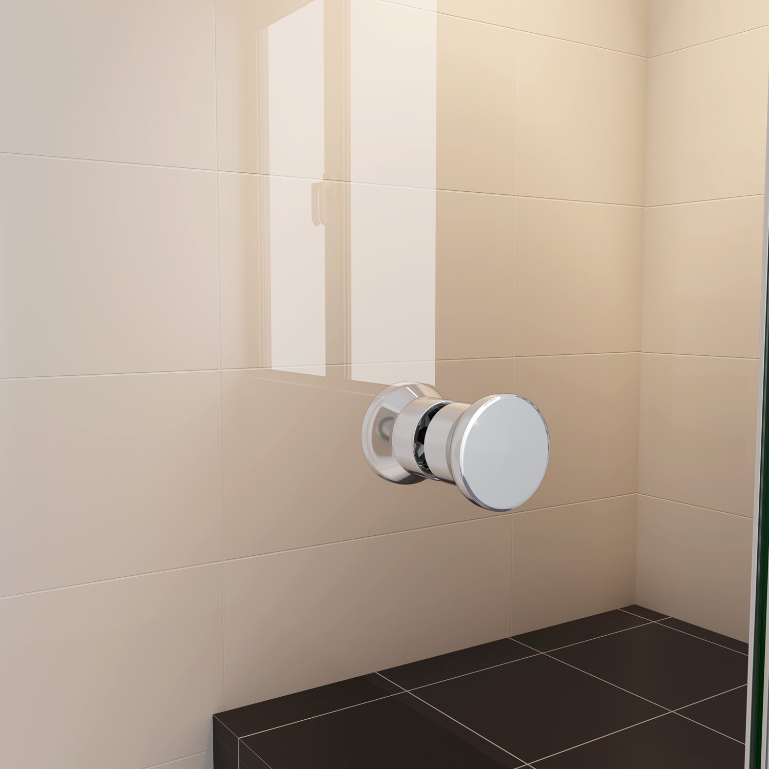 Porta a Soffietto Per Nicchia 90x185 cm in Vetro Temperato Trasparente da 5mm Ingresso Laterale Profilo Cromato - 9