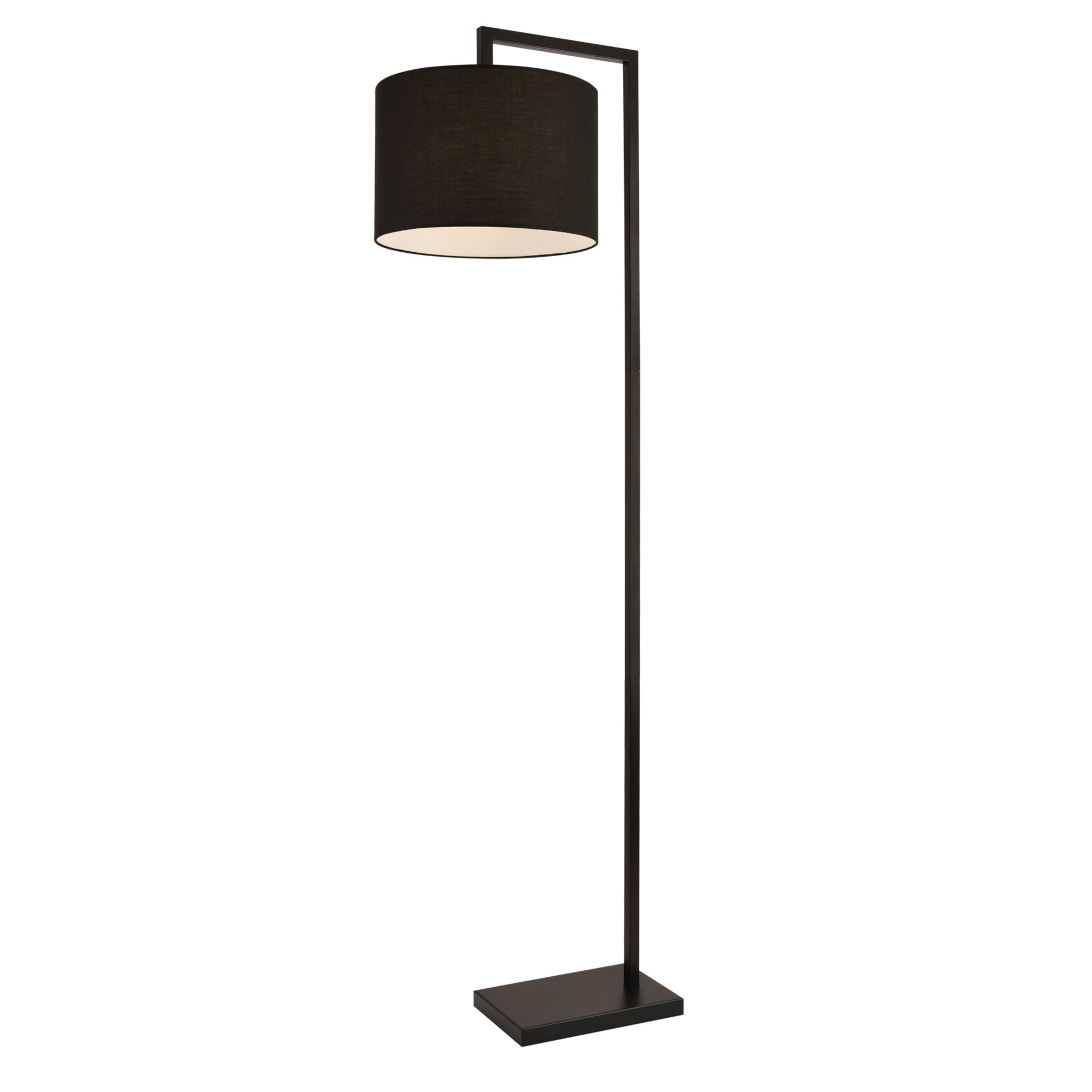 [lux.pro] Lampadaire Lampe À Pied Avec Abat-jour Métal Et Tissu Noir ...