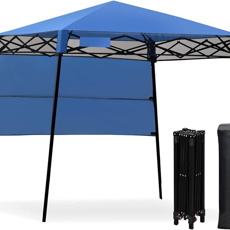 Składany Pawilon Ogrodowy 181x181x210cm, Składany Namiot z Regulowaną Wysokością, Automatyczny Pawilon Imprezowy (Niebieski)