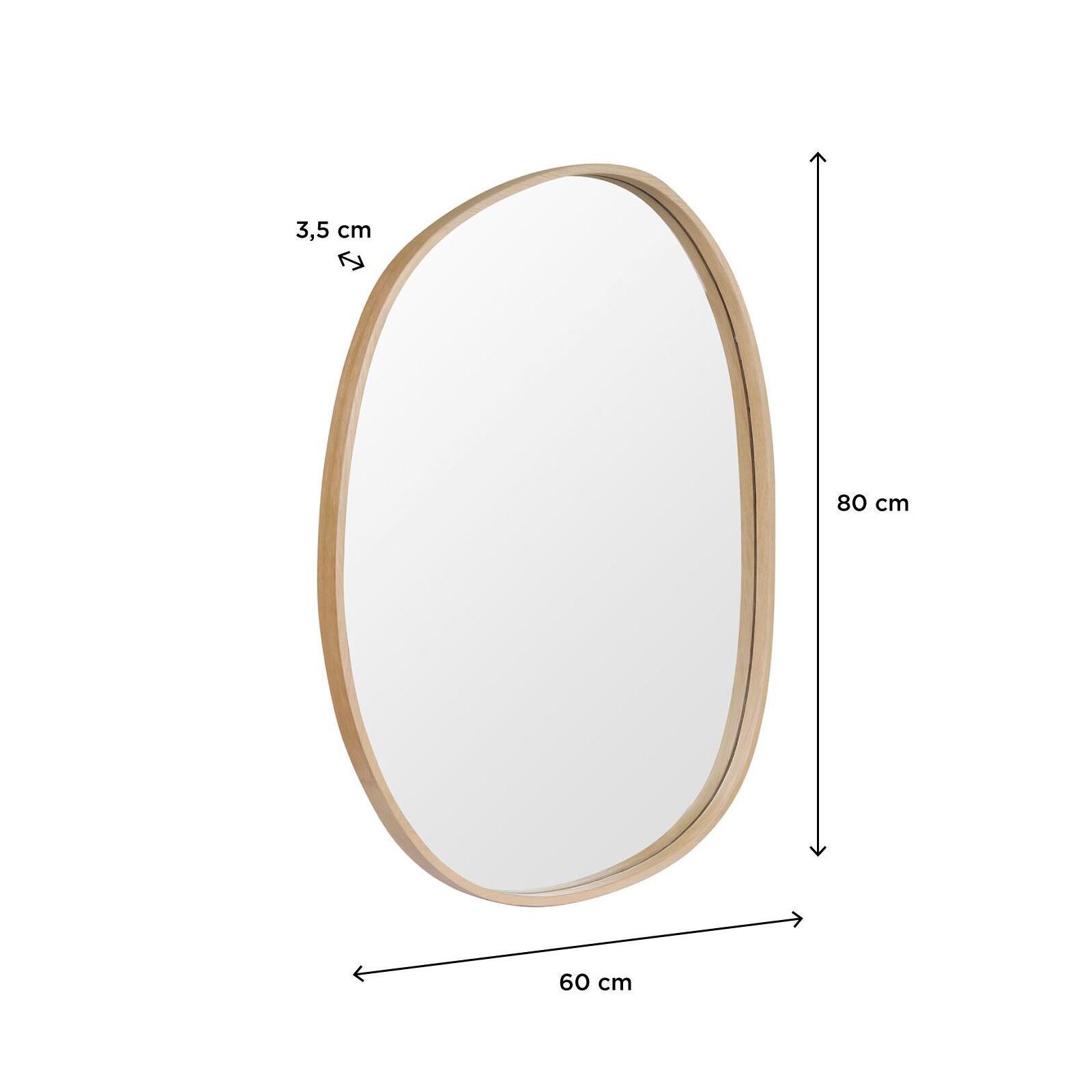 Miroir MALO forme organique coloris chêne 60x80cm - 3