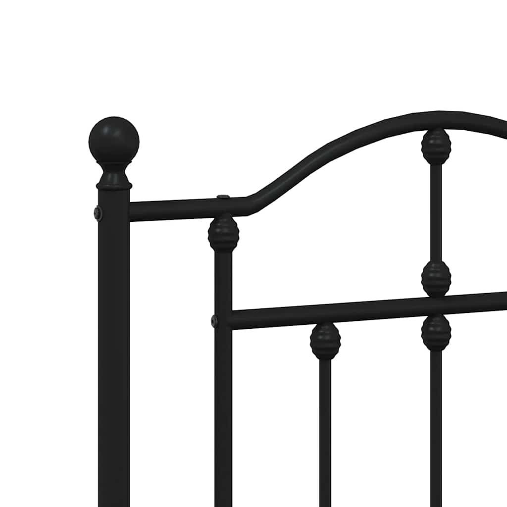 vidaXL Estructura de cama con cabecero metal negro 183x213 cm - 9