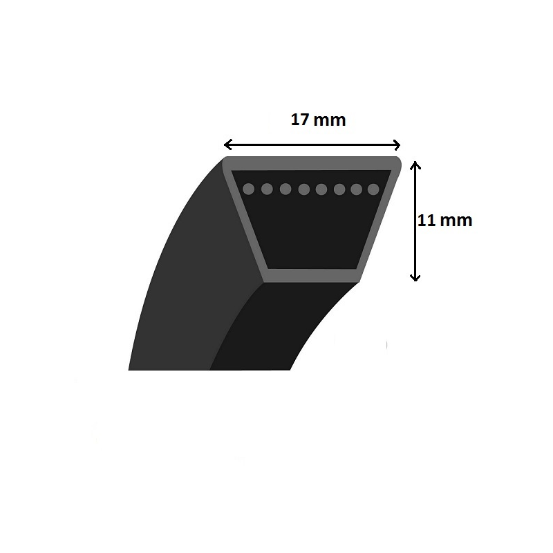 Courroie Lisse B455 – Section 17x11mm, Longueur 1232mm | Courroie Trapézoïdale Série B Pour Transmission - 6