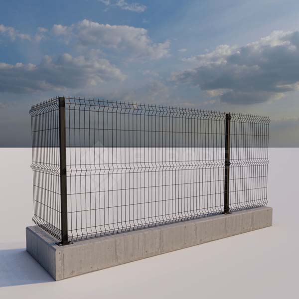 KIT 30m: Panneau Rigide Grillage Clôture H1.73m x L2.50m Gris + poteaux carrés à sceller - 2