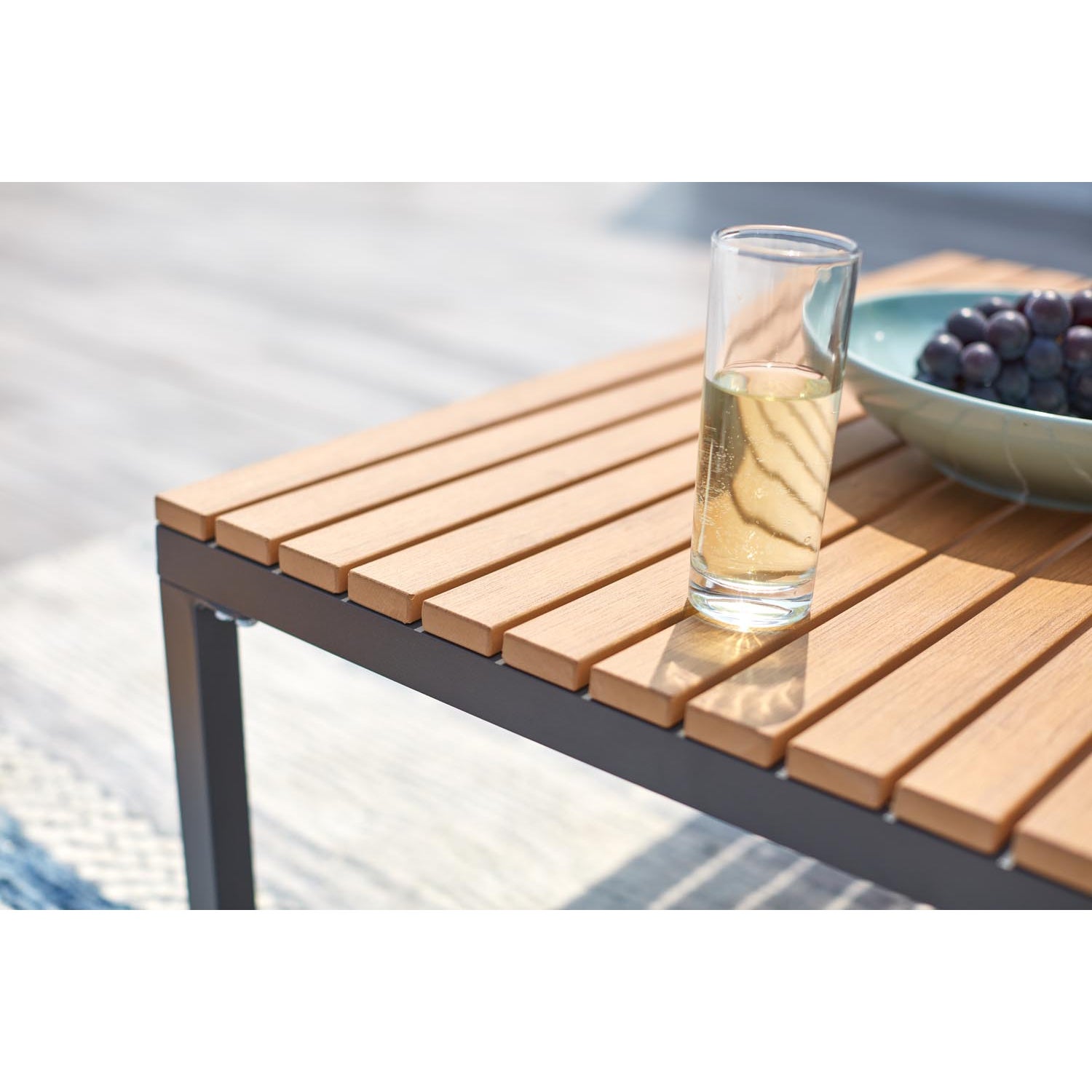 Salon de jardin bas en aluminium gris TAHINA - 3